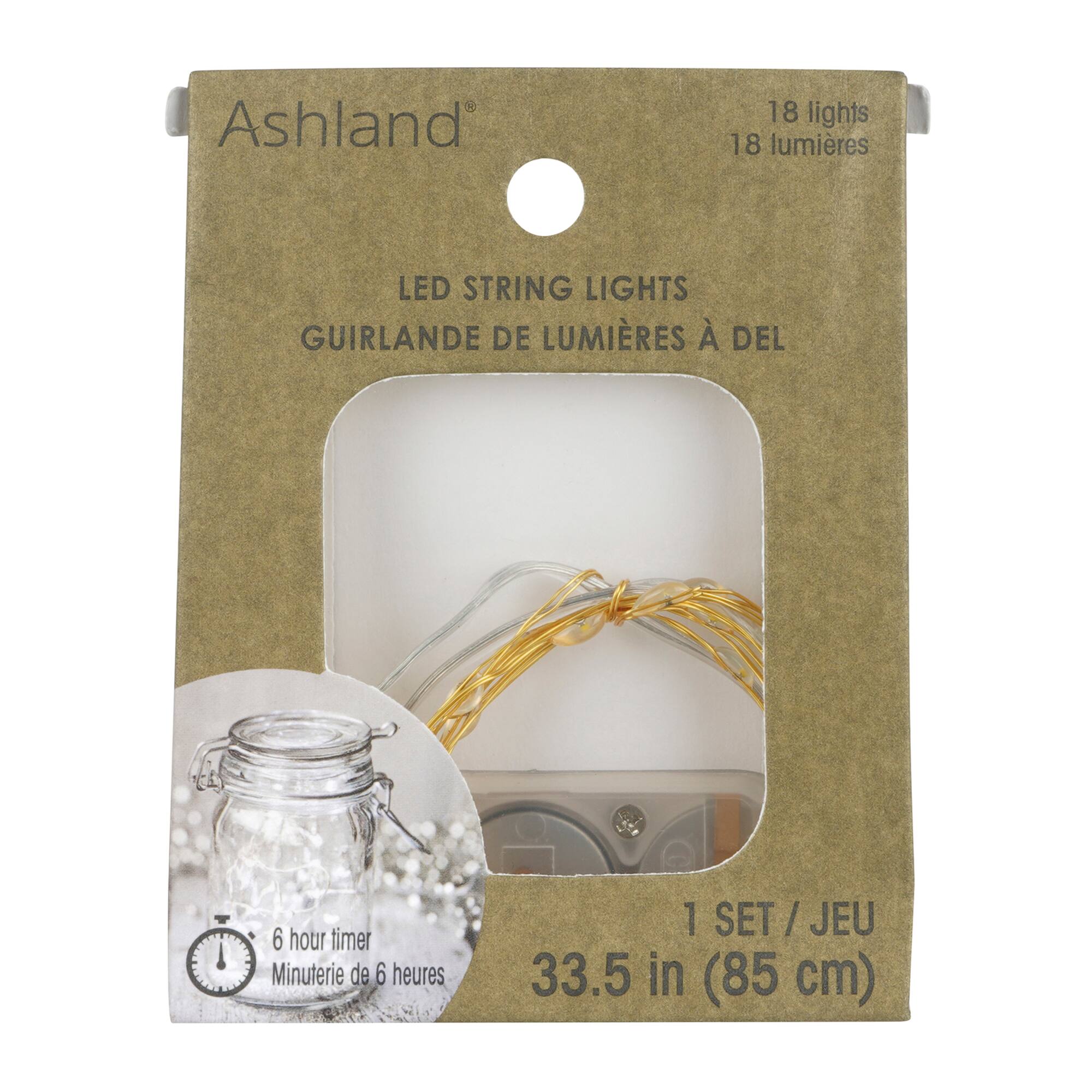 8 Pack: 18ct. Warm White LED String Lights with Gold Wire by Ashland®